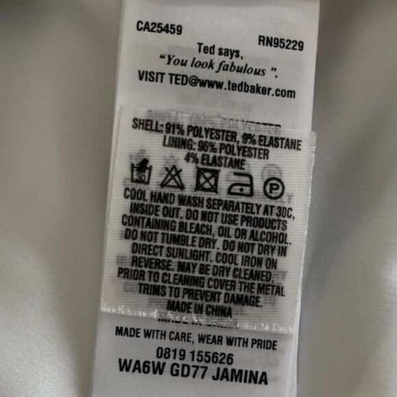 NWT Ted Baker Jamina Blue Beauty V Neck Slim Fit Tunic Dress Floral S-z 1, US-4 - Picture 12 of 16